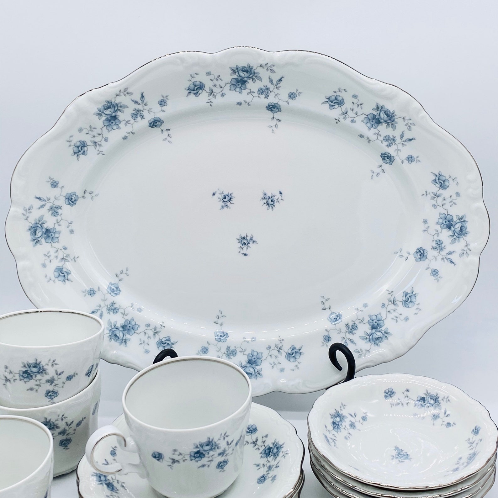 Vintage Johann Haviland Bavaria Germany China BLUE GARLAND Etsy