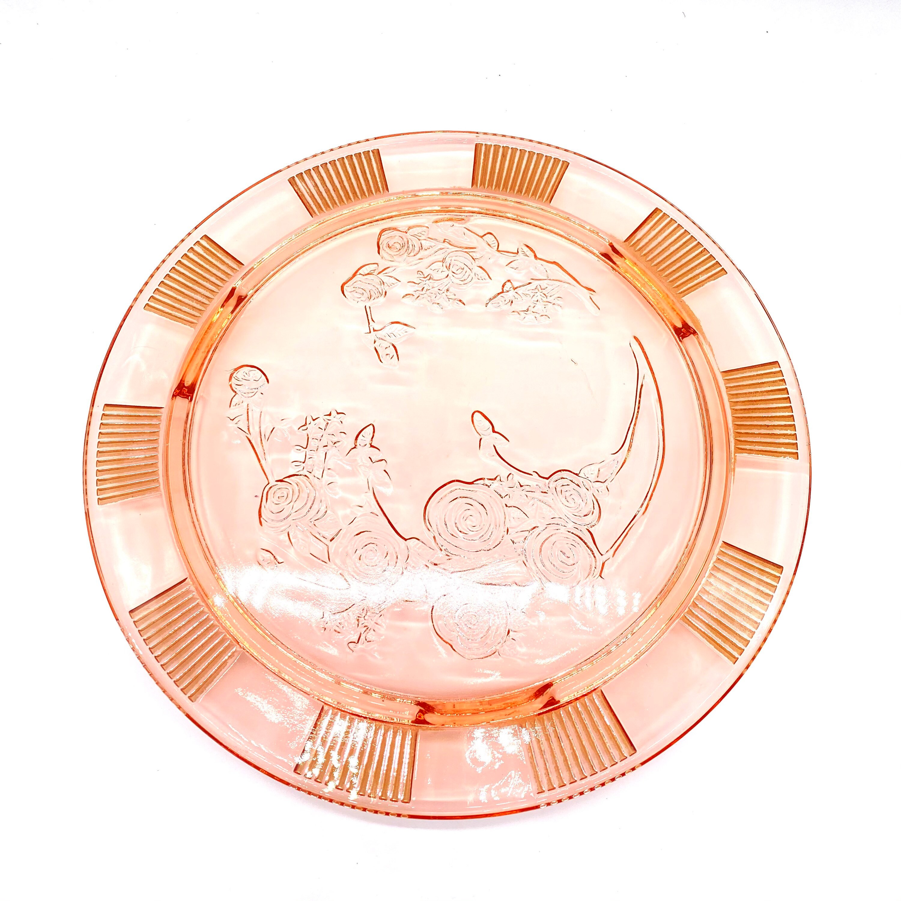 Depression glass cheap cake plate