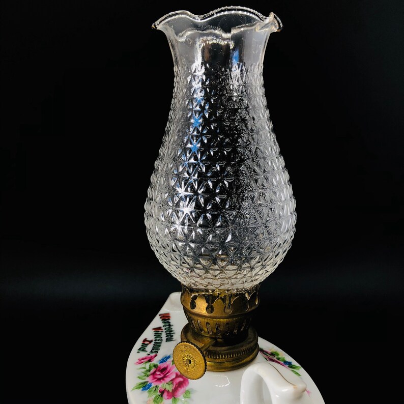 Vintage Finger Oil Lamp Made in Japan of Porcelain and Clear Etsy