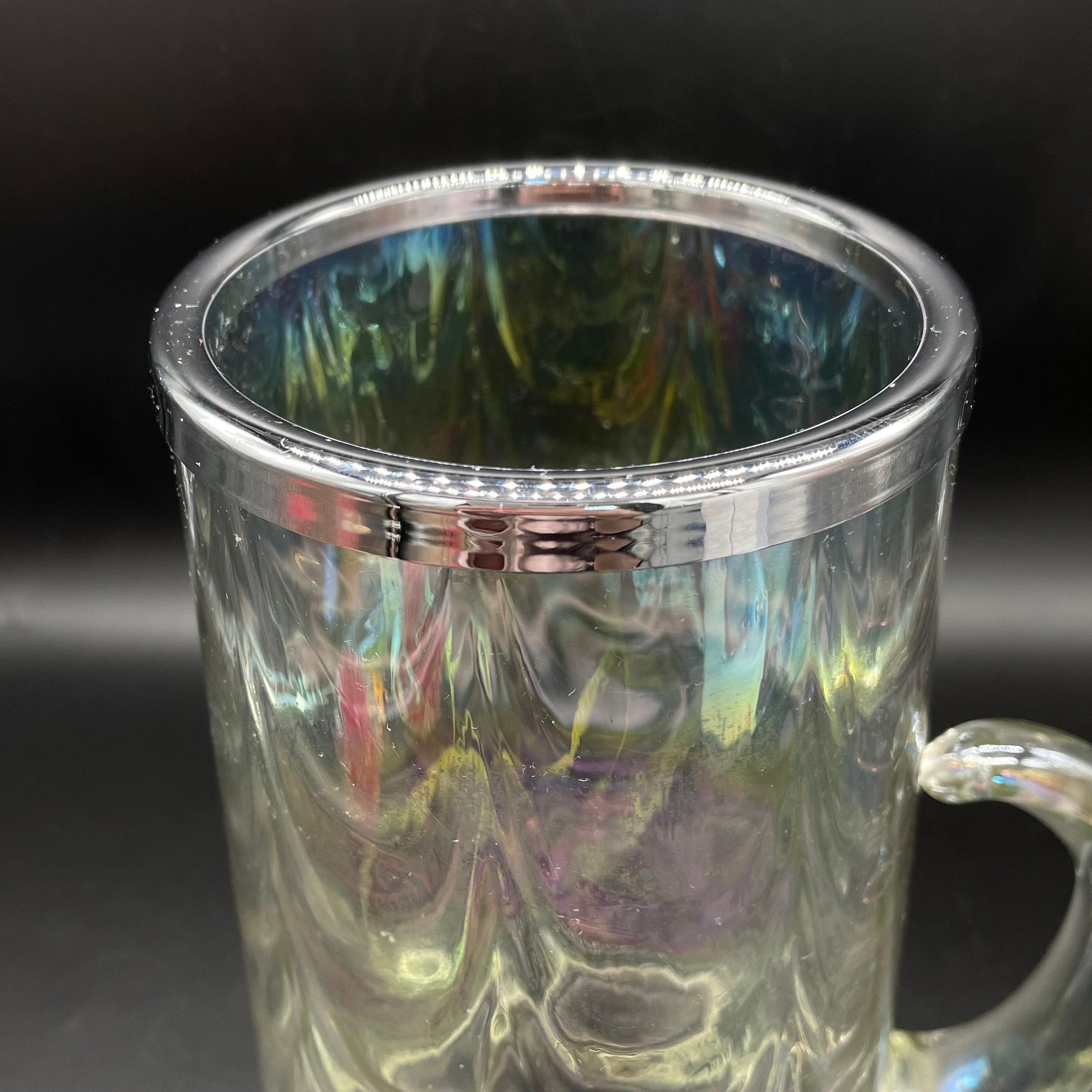 希少カメイガラス OSAKA 虹色 マーブル ピッチャー型 花瓶 No.5 希少