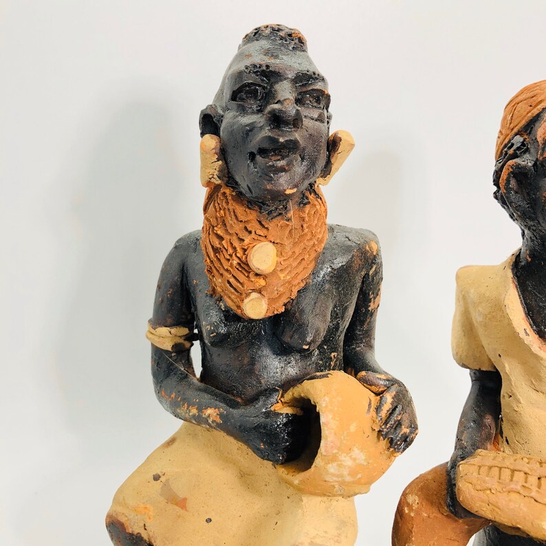 Vintage Set of Two Kenya African Clay Sculptures / Etsy