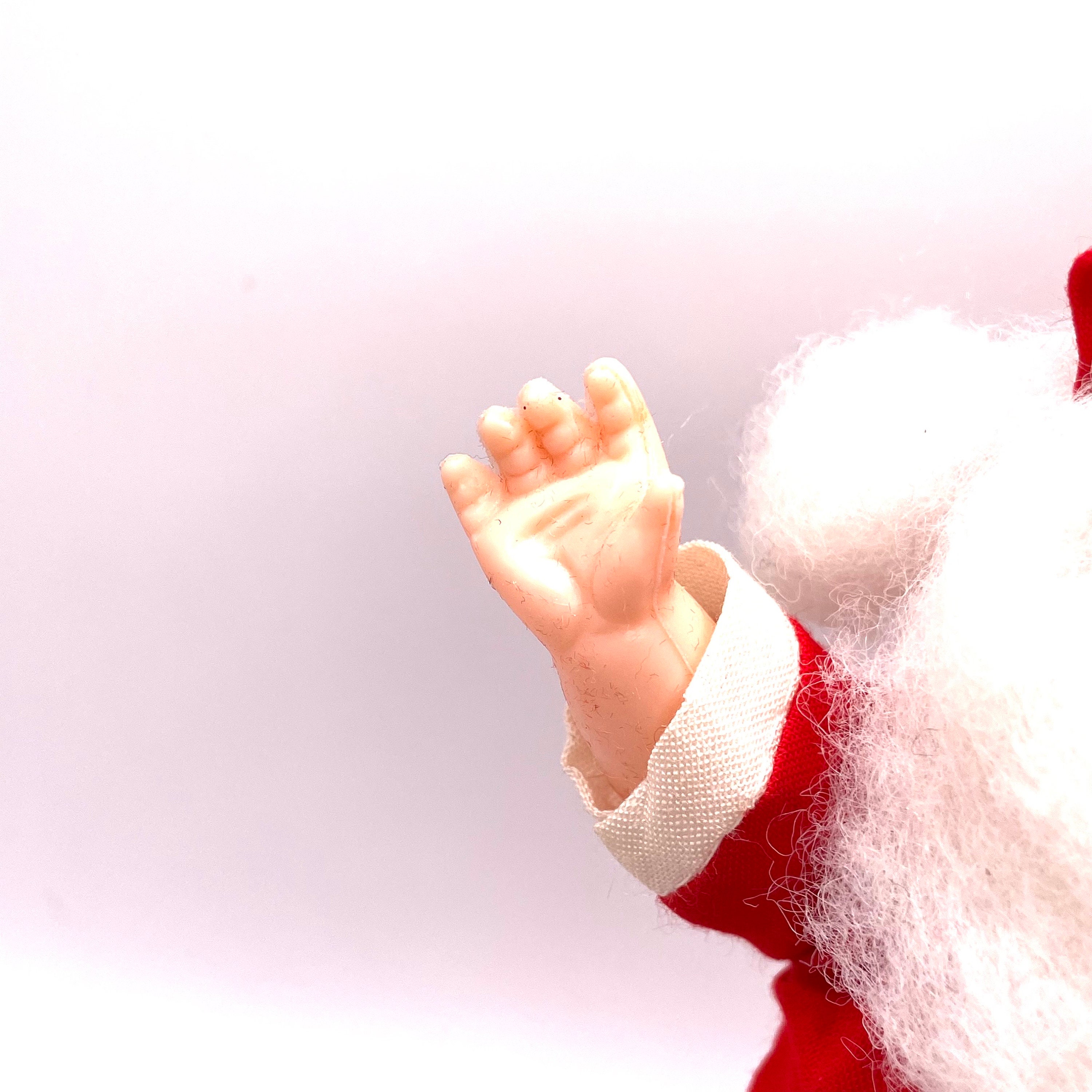 Vintage - 1960's Santa Claus Plastic Face & Hands - Doll - Red
