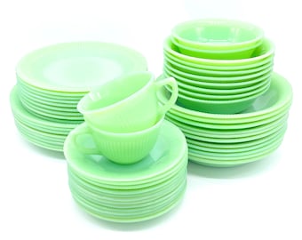 Vintage - Mint Condition - FireKing - Jadeite - Jane Ray Pattern - Dinnerware - Pieces Sold Seperately