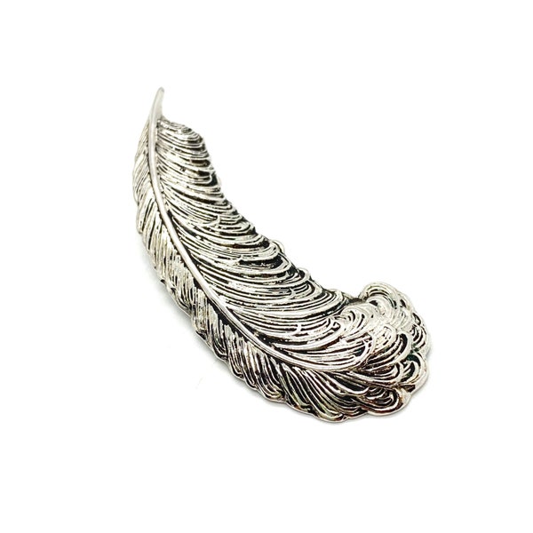 Vintage - Signed Sarah Coventry - Sarah Cov - Silver Tone Feather / Plume Pin Brooch