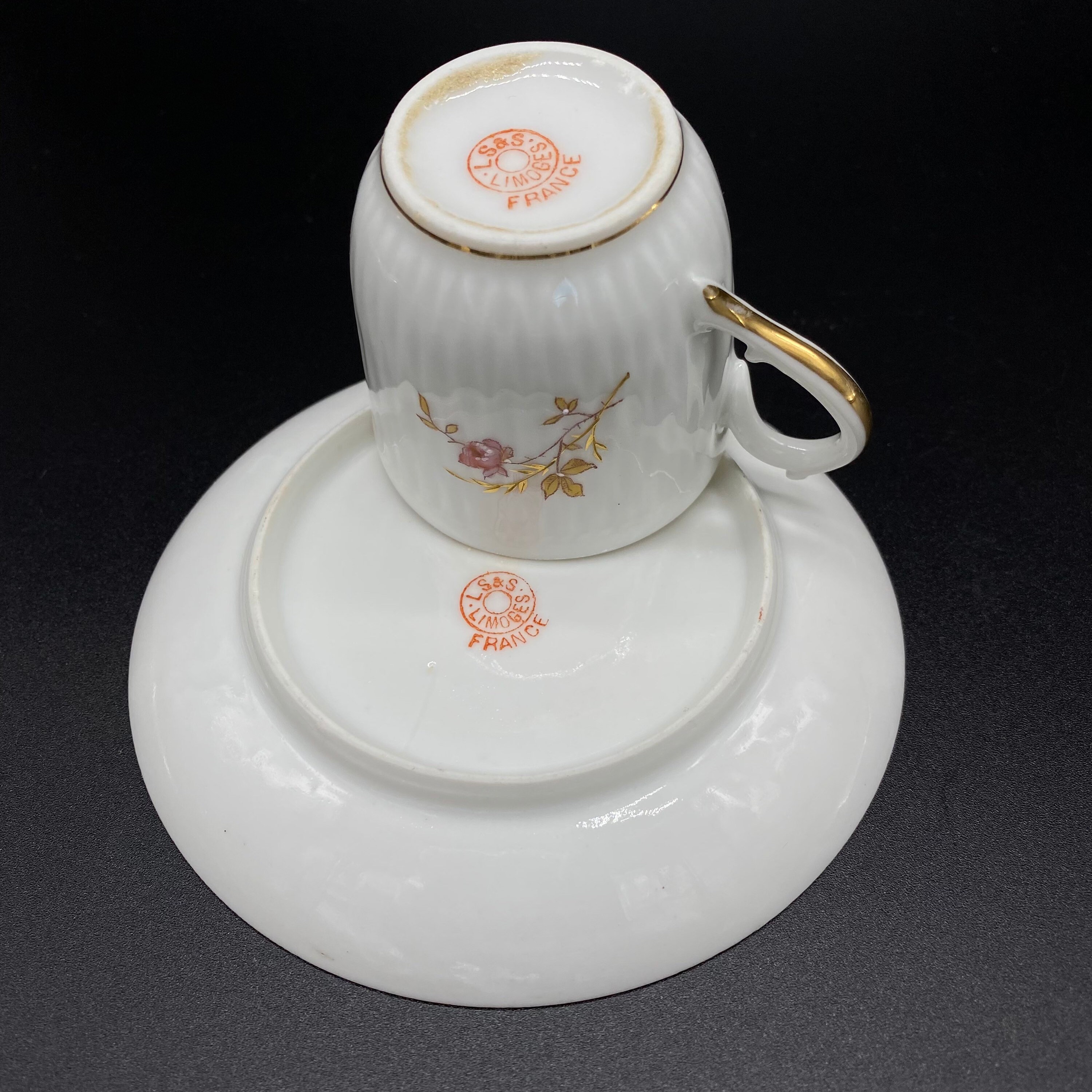 Vintage / Antique - LS&S Limoges France Cup / Demitasse and Saucer - Etsy