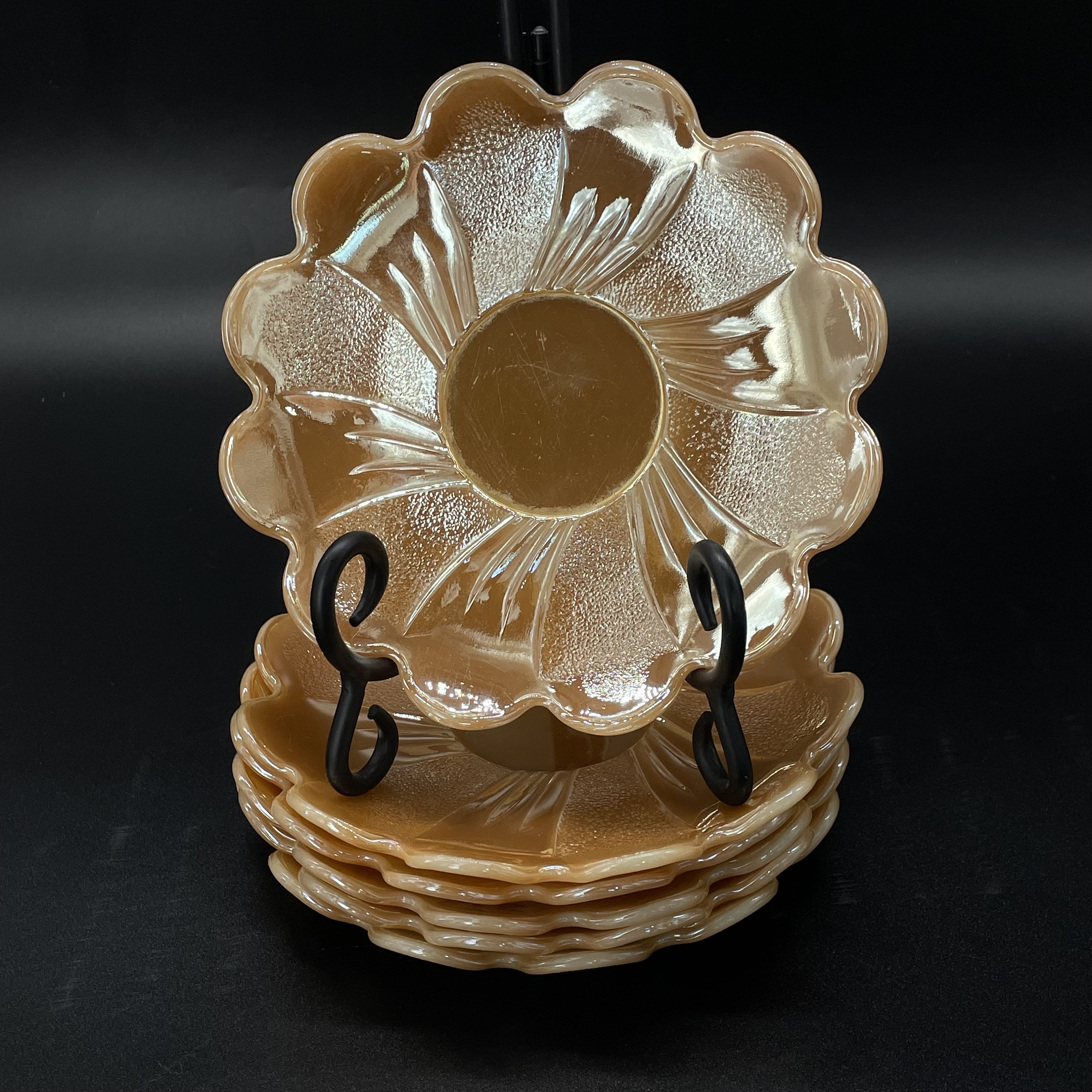 Vintage - Set of Six (6) 1950's Fire-king Anchor-hocking Peach