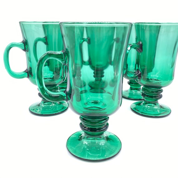 Libbey Green Glass Irish Coffee Mug 