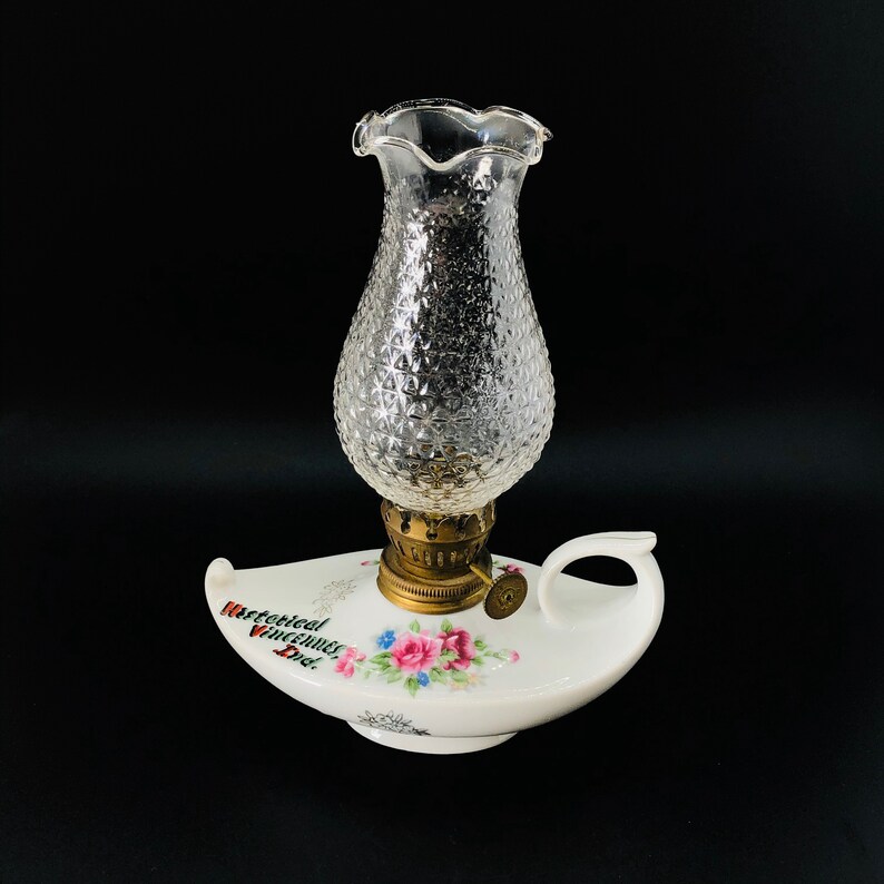 Vintage Finger Oil Lamp Made in Japan of Porcelain and Clear Etsy