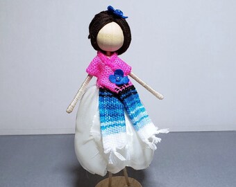 Senorita Flower Doll, Flower Doll, Waldorf, Bendy Doll, Mexican Doll.
