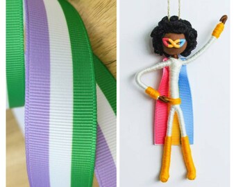 Genderqueer Superhero Doll / Genderqueer Pride / Genderqueer Ornament