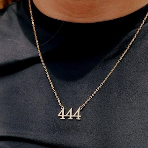 Angel Number Necklace Gold | 111 222 333 777 Pendant | 18K Gold PVD Stainless Steel | Lucky Number Necklace | Gift for Her | Non-Tarnish