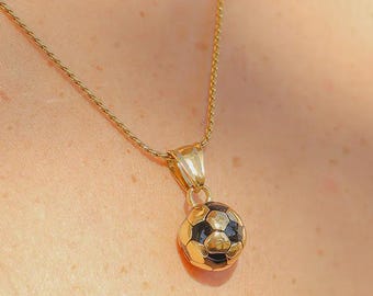 Fußball-Halskette Gold, Fußball-Halskette, Fußball-Geschenk, WM-Schmuck, Sport-Halskette, Athleten-Geschenk, Team-Geschenk, Charme-Halskette