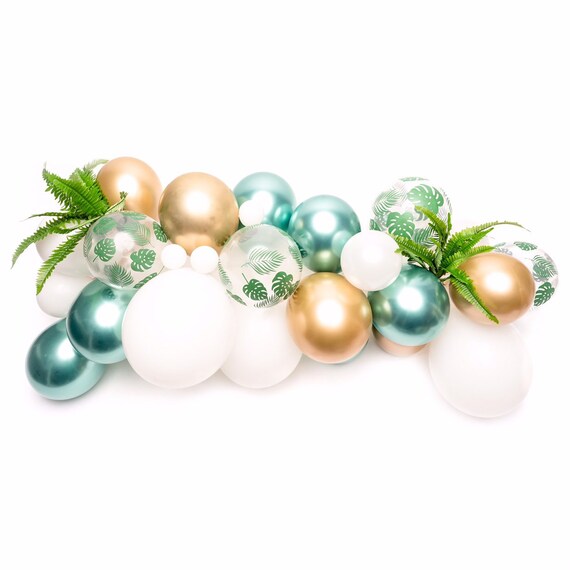 Balloon Garland Kit - Eucalyptus Leaf Sage Green Gold Balloon Arch / Bachelorette / Tropical Wild One / Wedding / Bridal Shower Il_570xn