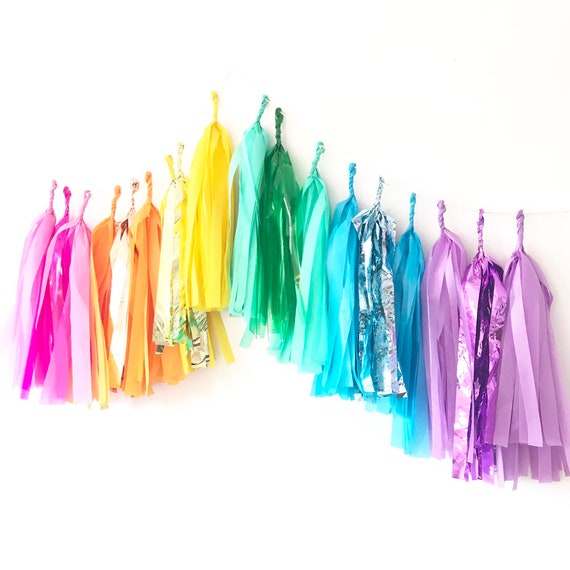 Sparkle Rainbow Tassel Garland Unicorn Birthday Party
