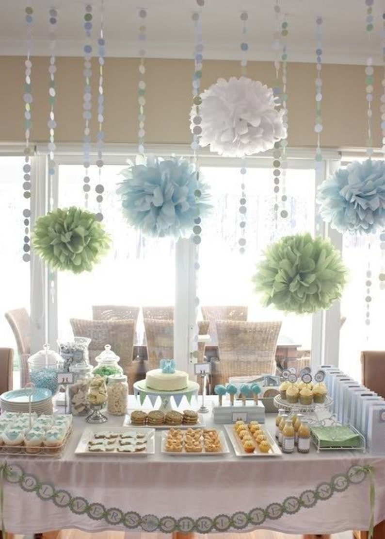 Bridal Shower Decorations Tissue Paper Poms And Garland Etsy