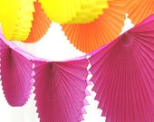Paper Fan Garland - Cinco De Mayo Decorations, Fiesta Decor, Baby Shower Decorations, 1st Birthday Party, Bachelorette Decor