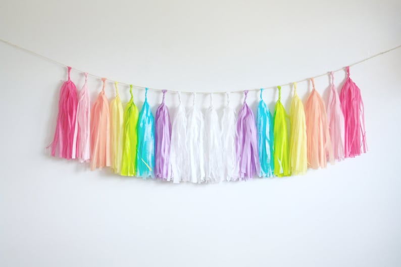 Unicorn Rainbow Tassel Garland Nursery Decor First Birthday Etsy