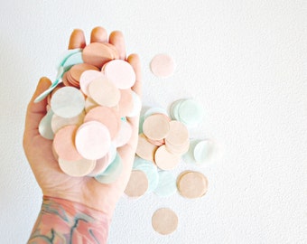 Confeti de boda personalizado, confeti Biodegradable Toss, confeti globos, decoración del partido, decoración de mesa, despedida de soltera, Blush rosa neutro