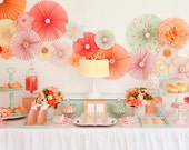 Party Decor Set -  Pick Your Colors, Engagement Party, wedding, birthday, baby shower ideas, bridal shower table backdrop