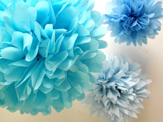 Princess Party Decorations Diy Paper Pompoms 9 Poms Etsy