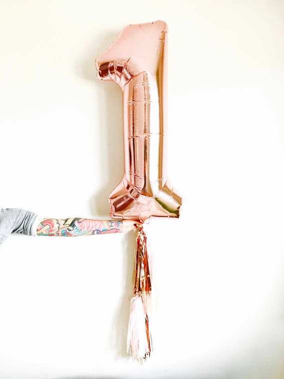 Rose Gold Number 1 Balloon 1st Birthday Decor First Etsy