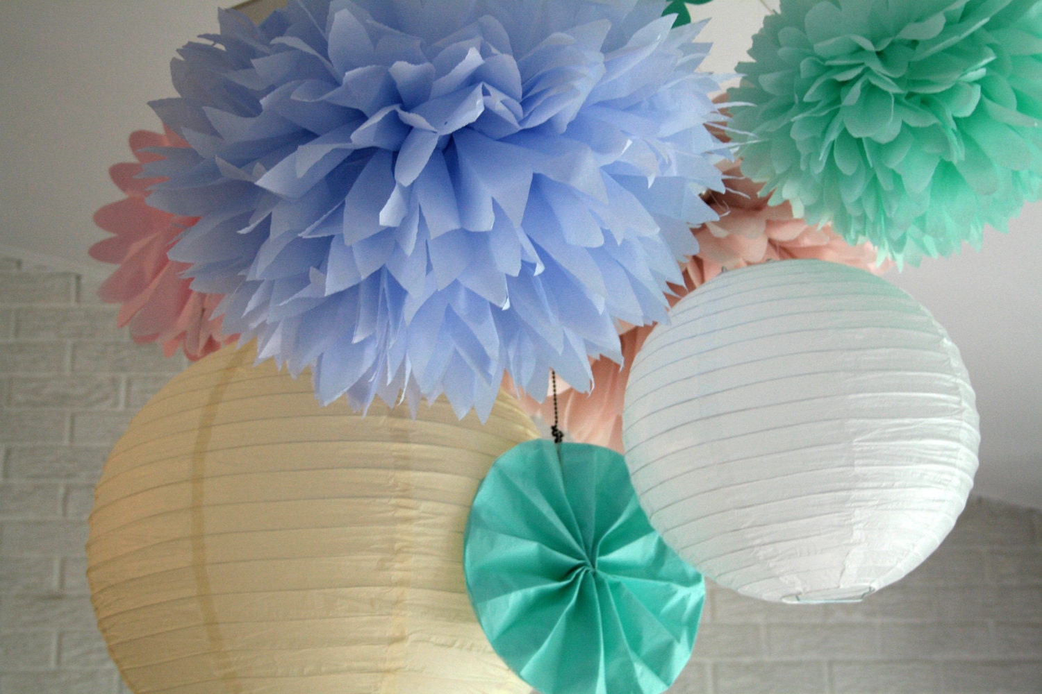 Paper pompoms 12 Poms DIY Kit Etsy