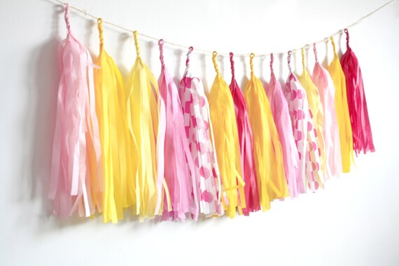 Pink Lemonade Tassel Garland First Birthday Party Decor Etsy