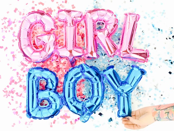 Rose et bleu sexe révèlent Baby Shower ballons et de | Etsy
