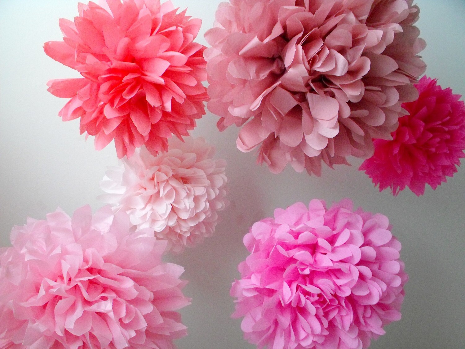 Paper pom poms 7 Poms Choose Your Colors Etsy