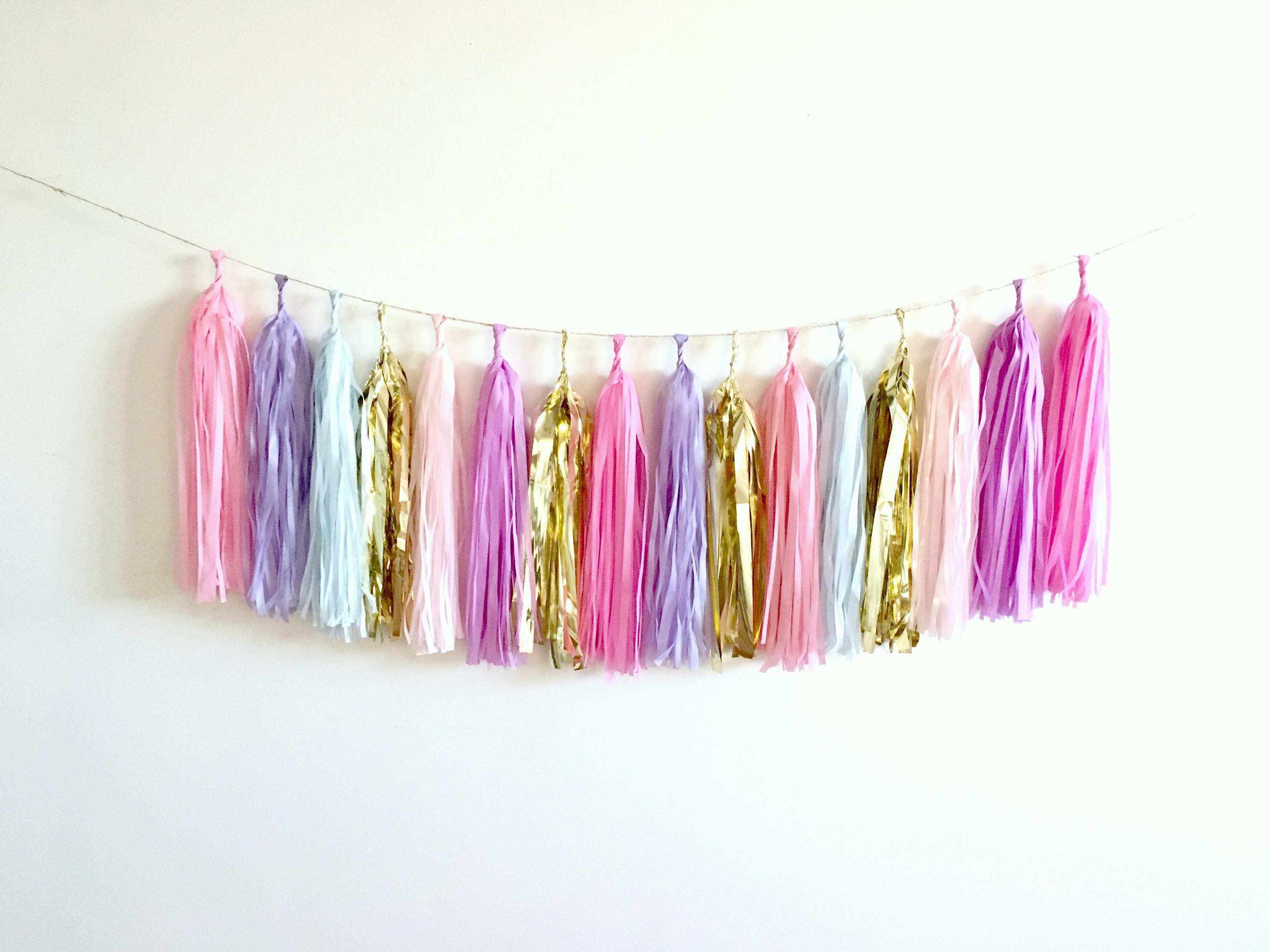 Unicorn Tassel Garland Pastel Pink Purple Blue and Gold 1st Etsy