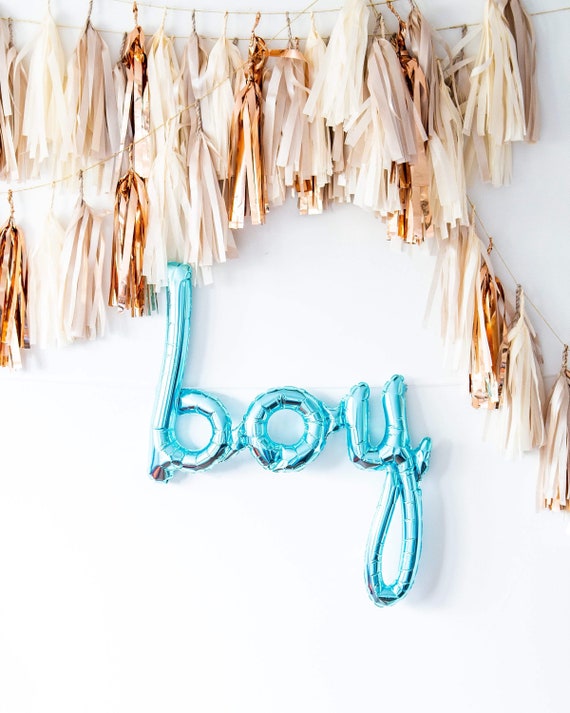 Boy Balloon Garland - Boy Blue Baby Shower Party Decor, Pregnancy Announcement Decoration, Newborn Photo Shoot Prop, Birthday, Gender Reveal Il_570xn