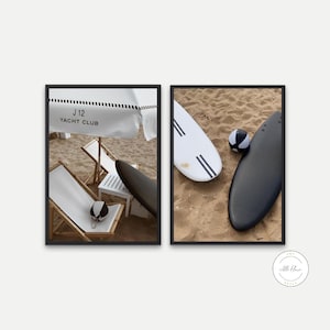 Set Of 2 Designer Decorative Surfboards INSTANT DOWNLOAD Art Prints, Fashion Posters, Surfboard Wall Art, Luxury Wall Art, Modern Coastal
