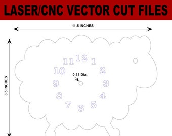 Sheep Clock Face Laser Cut File: CNC Router DIY Decor (Digital Download)