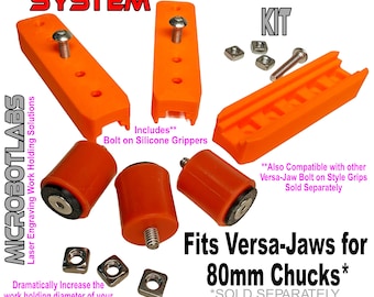 Versa-Jaws D80 Extension Kit: Large Diameter Work Holding for 80mm Chuck Rotary, Silicone Grippers