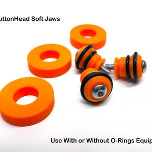 Button Head Chuck Soft Jaws Grips Jig Set for Xtool  RA2 Rotary Laser Engraving Tool -Spacers & O-Rings for challenging work holding jobs