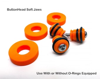 Bolt on Button Head Grips Jaws with Rubber Rings for Versa-Jaw, Xtool RA2 Rotary & Other 3mm or 4mm  Carrier Jaw Chucks for Laser Engraving