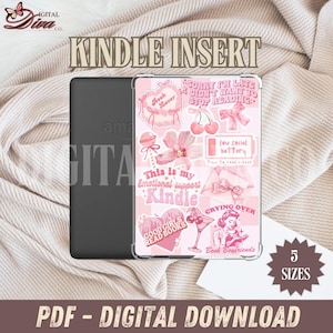 Coquette Pink Kindle Insert | Trendy Bookish Inspired | Digital Download for Clear Kindle Case | Printable for Kindle Paperwhite Basic