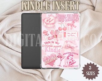 Coquette Pink Kindle Insert | Trendy Bookish Inspired | Digital Download for Clear Kindle Case | Printable for Kindle Paperwhite Basic