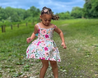 Floral dress,floral birthday dress, spring dress, summer dress