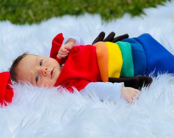 Infant rainbow caterpillar costume ( custom sizing , please read the listing before ordering) , bug costume , bug Halloween