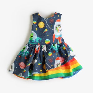 Space dinosaur and unicorn rainbow Costume dress, dinosaur birthday ,party dress, Halloween dinosaur costume image 6