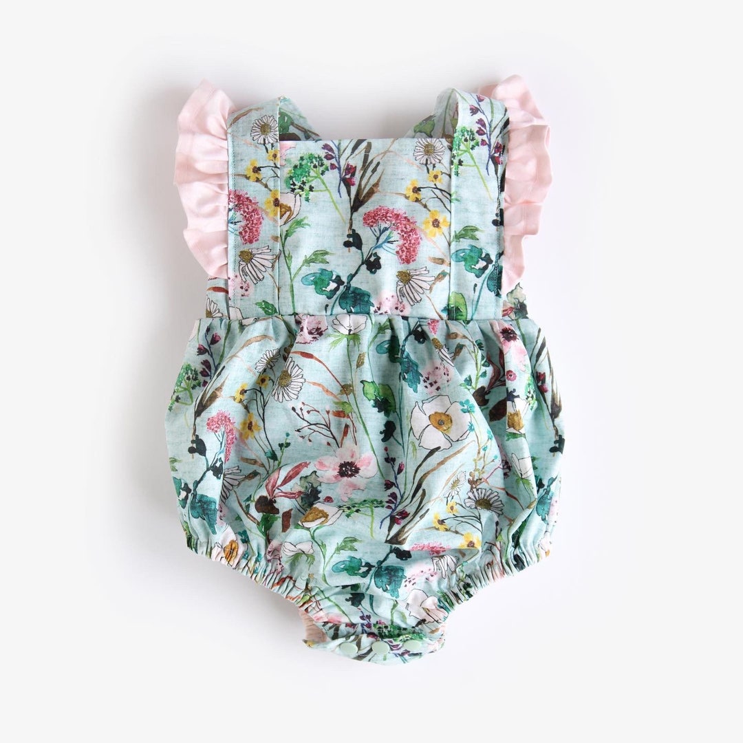 Floral Romper, Wildflower Romper , Ruffle Romper, Easter Romper ...