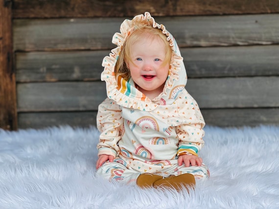 Boho Ruffle Hoodie Boho Kids Clothes Kids Hoodies Rainbow