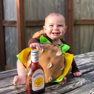 Infant Cheeseburger costume, kids cheeseburger costume , cheeseburger Halloween, hamburger Halloween, kids Halloween