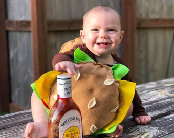 Infant Cheeseburger costume, kids cheeseburger costume , cheeseburger Halloween, hamburger Halloween, kids Halloween