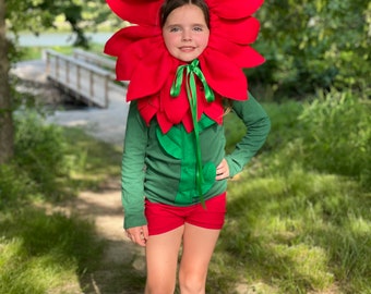 Pointsetta Flower Costume, flower headband