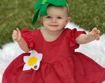 Strawberry Costume , strawberry outfit , strawberry birthday , kids Halloween , strawberry gifts