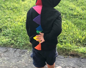 Rainbow Dinosaur Hoodie, dragon hoodie , dinosaur costume , dinosaur gifts