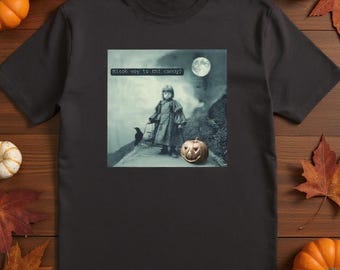 Spooky Girl Halloween Graphic T-Shirt - Vintage Pumpkin Tee