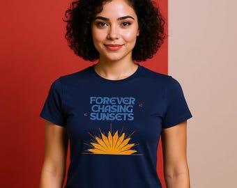 Sunset Graphic Women's Tee - Retro Sunshine Shirt